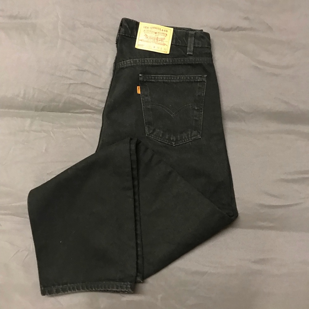 Vintage 90’s Levi’s 505 Orange Tag Black Denim